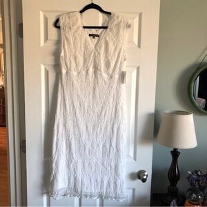 Vintage Chris Mclaughlin white lace double layer dress in size 16